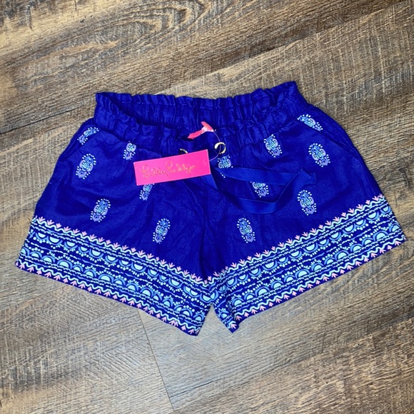 Lilly Pulitzer Pants - Lilly Pulitzer Arey Shorts Linen Lapis Lazuli S